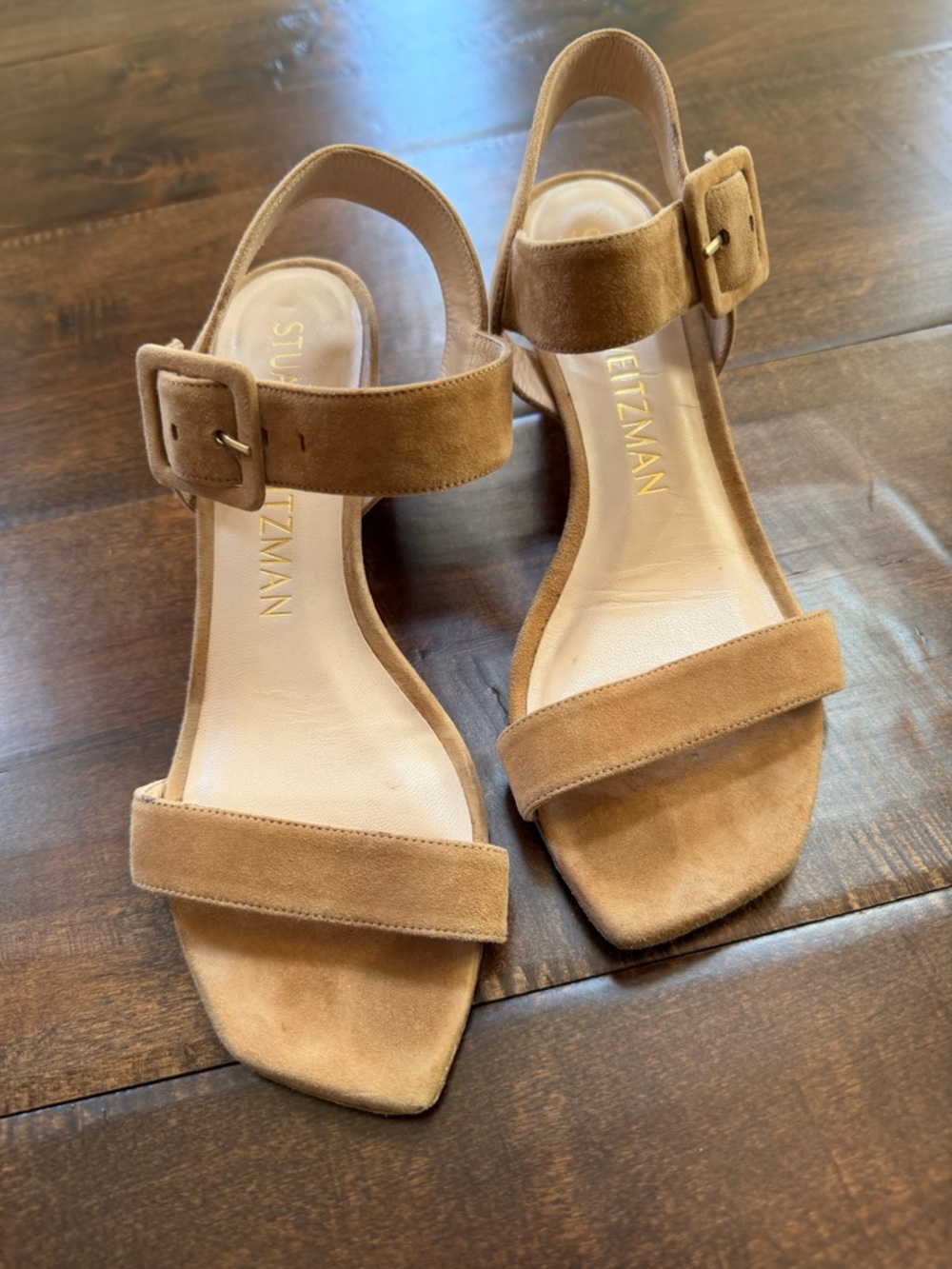 Stuart Weitzman Suede Heeled Slingback Sandals